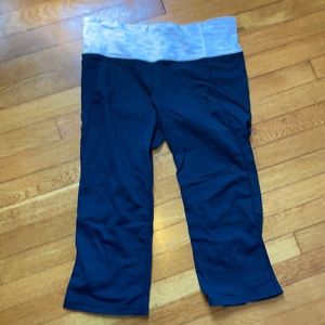 Lululemon Gather & Crow Crops Leggings Stripe Band